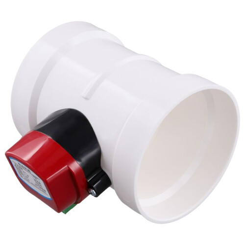 2X Plastic Motorized Damper PVC Check Valve Air Duct Volume Controller for Ventilation Pipe 220VAC 110mm 2