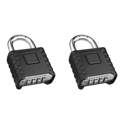 2X Heavy Duty Combination Padlock, Outdoor Padlock, Mechanical Combination Lock for Lockers,Gates(Black)