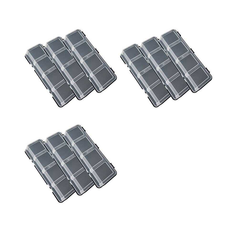 9Pcs Parts Storage Box Plastic Screw Organizer Box With 4 Compartment Tool Part Container Bin With Lid Storage Case 6033970357403