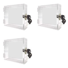 3X Thermostat-Schließkasten, Universelle Thermostatabdeckung mit Schlosskastenschutz und Schlüssel für Thermostat An der Wand zu Hause