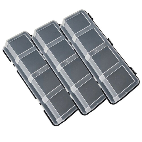 9Pcs Parts Storage Box Plastic Screw Organizer Box with 4 Compartment Tool Part Container Bin with Lid Storage Case 2