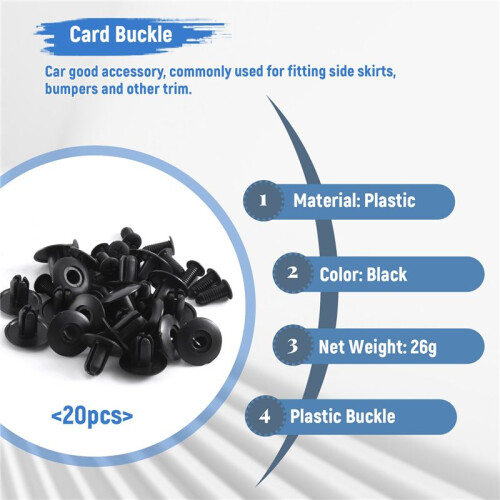 20 Pcs 8mm Hole Push in Expanding Screw Panel Clips Plastic Rivet Black 2