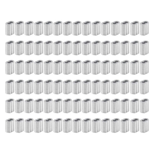 120x Aluminum Crimping Loop Sleeve for 2mm Diameter Wire Rope and Cable