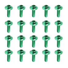 20 Pcs Green Aluminum Alloy Motorcycle Hexagonal Bolts Screws M6