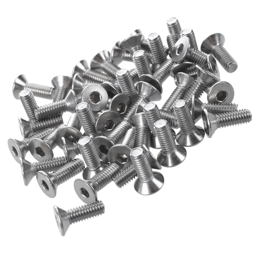50 Pcs Stainless Steel Countersunk Screws, Hexagon Socket Hex Key Bolts M4 X 12Mm 4712372677815