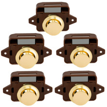 5 PièCes SéRies Sans Clé Bouton Poussoir Capture Serrure de Bouton de Porte pour RV Caravane Cabinet Bateau Plaque pour Camping-Car, Brun Or