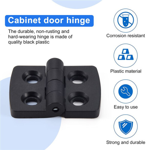 10 pezzi cerniere rinforzate in plastica nera da 40 mm x 30 mm 2