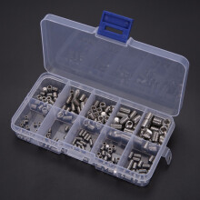 200Pcs 304 Stainless Steel Grub Screws Hex Socket Screw Assortment Kit Set M3/M4/M5/M6/M8