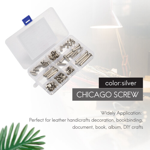 Chicago Screw Binding Screws Posts Assortment Kit for DIY Leather Bookbinding Crafts(120Pcs,M5) 2