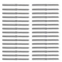 30Pcs Swage Lag Screws Left & Right for 1/8 Inch Cable Railing System Stair Deck Wood Post Balusters Decking Hardware