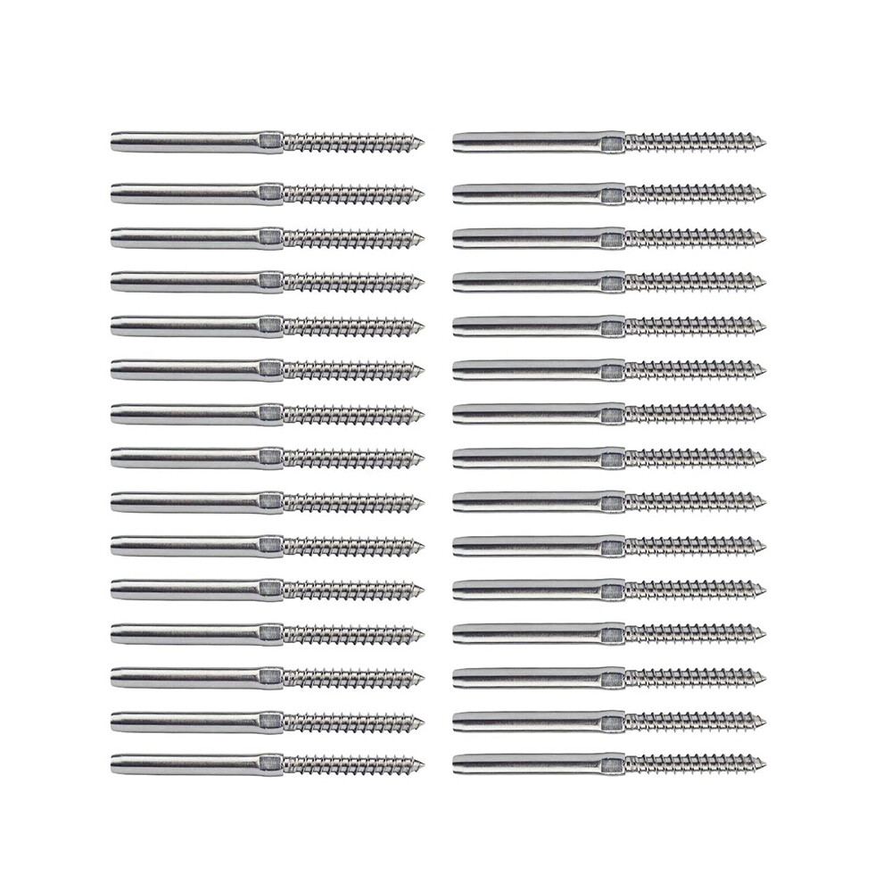 30Pcs Swage Lag Screws Left & Right For 1/8 Inch Cable Railing System Stair Deck Wood Post Balusters Decking Hardware 6032583327926