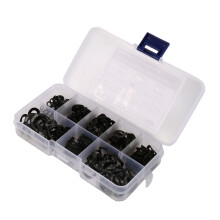 Schwarz Stahl Ring Feder Scheibe Drei Wellen Unterleg Scheiben 65MN Wellendichtungs Sortiment Kits-M3 M4 M5 M6 M8 M10 M12 M16 (550 StüCk)