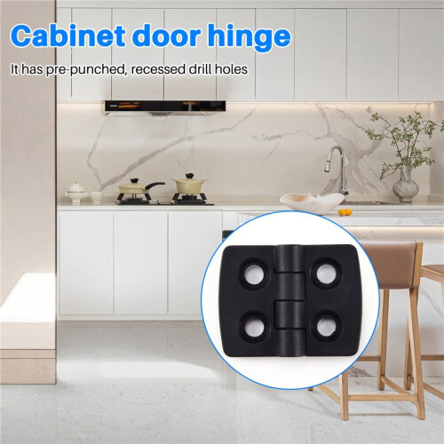10pcs reinforced black plastic door hinges 40mm x 30mm 2