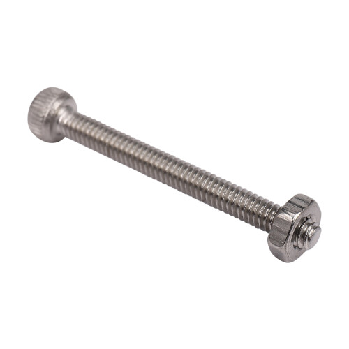 M2 x 20mm Long Hex Socket Knurled Cap Screws Bolts Nuts Set 20Pcs