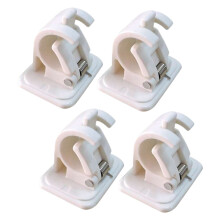 2Set 4Pcs Self-Adhesive Hooks Wall Mounted Curtain Rod Bracket Shower Curtain Rod Fixed Clip Hanging Rack