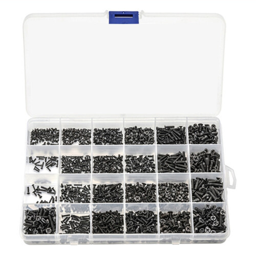 720Pcs Countersunk Flat   Screw Set M1.4 M1.7 M2 M2.5 M3 Carbon Steel Computer Notebook Laptop Screws Kit 1