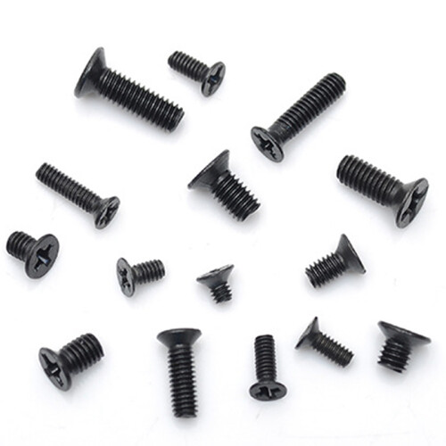 720Pcs Countersunk Flat   Screw Set M1.4 M1.7 M2 M2.5 M3 Carbon Steel Computer Notebook Laptop Screws Kit