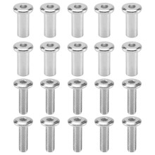 20 Pcs Screw Post Fit for 5/16Inch(8mm) Hole Dia Male M6X20mm Female M6X18mm Belt Buckle Binding Bolts Leather Fastener
