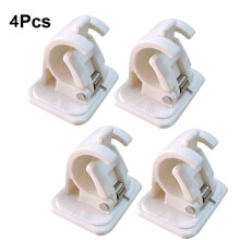 2Set 4Pcs Self-Adhesive Hooks Wall Mounted Curtain Rod Bracket Shower Curtain Rod Fixed Clip Hanging Rack
