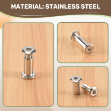 20 PièCes Vis Post Fit pour 5/16 Pouces (8Mm) Trou de DiamèTre Mâle M6X20Mm Femelle M6X18Mm Boucle de Ceinture Boulons de Liaison Attache en Cuir