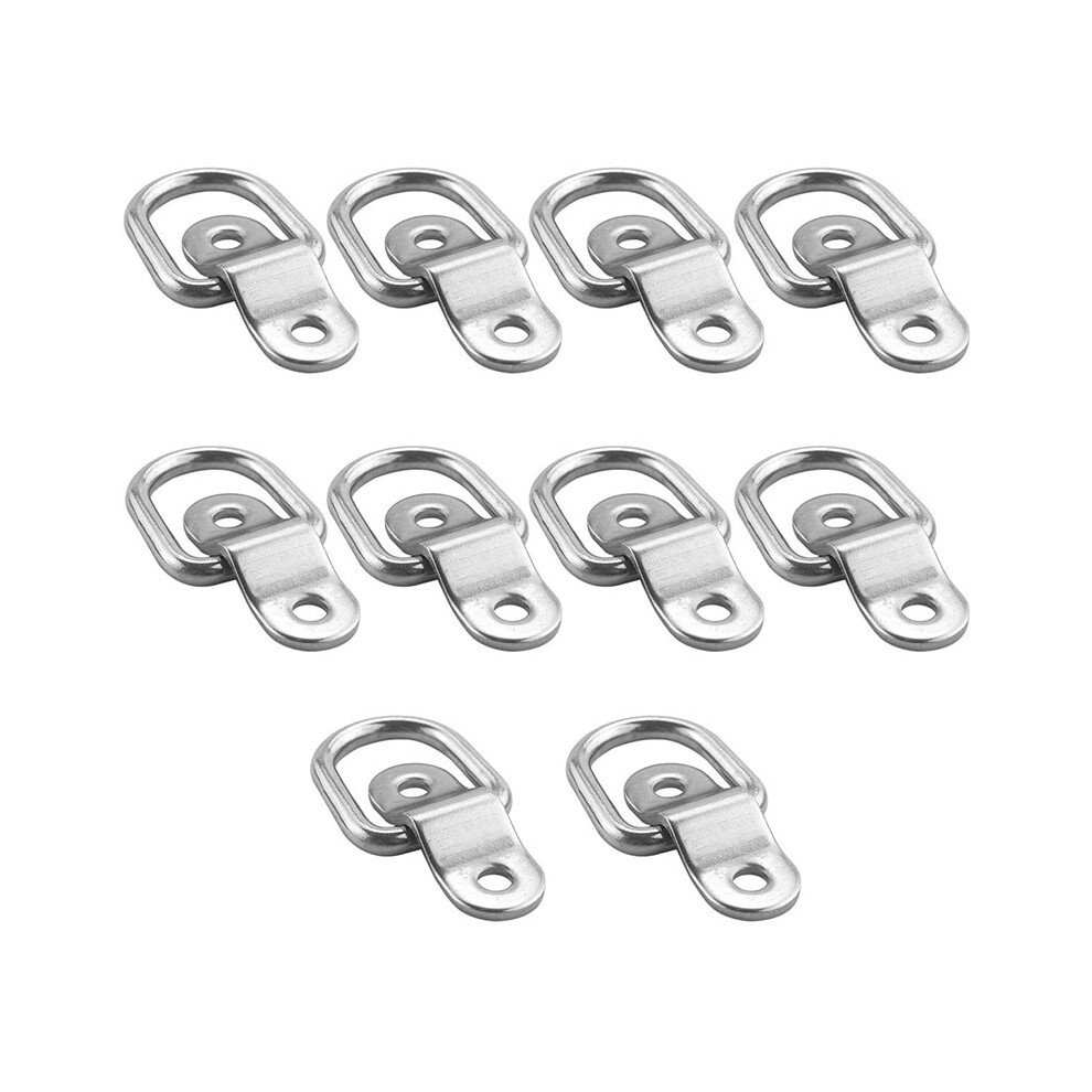 10 Pack D Ring Tie Downs, 1/4Inch Heavy Duty Tie Down D- Rings Anchor Lashing Ring For Loads Boats,Trailers Trucks Rv 4711624956258