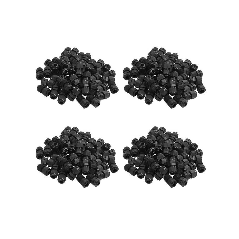 Pg7 Black Nylon Waterproof Strain Relief,Cord Grip,Cable Gland 3.5-6 Mm 200Pcs 6032287559494