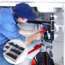 1200 Pcs Nuts Bolts Set Hex Bolts Nut and Washer Assortment Screws Bolts M3 Tool Kit with Plastic Box (Black)