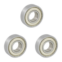 3 Stücke 15X35X11mm Abgeschirmt Miniatur Rillenkugellager Radial 6202Z Kugellager Silber+Weiss