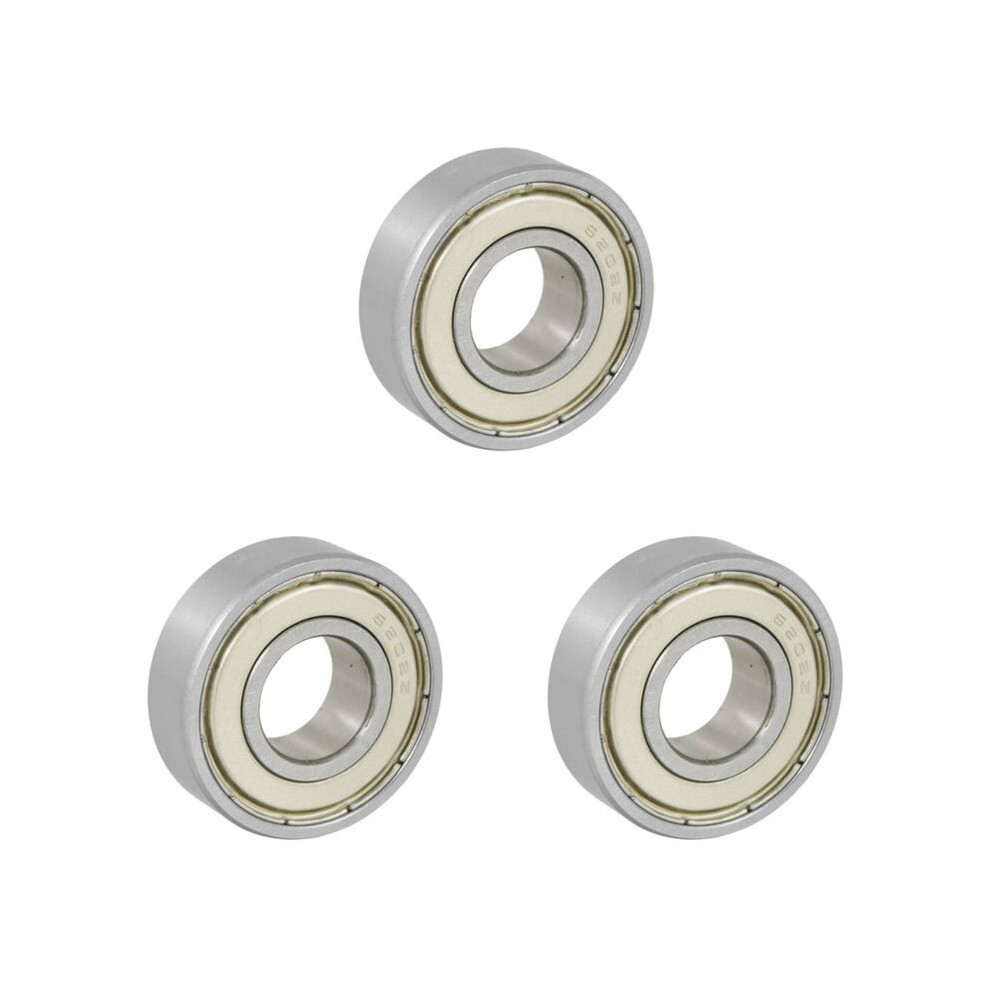 3 Pcs 15X35x11mm Shielded Miniature Deep Radial 6202Z Bearing + Silver/White 4713191156314