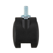 10 Stücke 6 mm Gewindezapfe 40mm Doppel-Rad Drehbar Rolle Schwarz