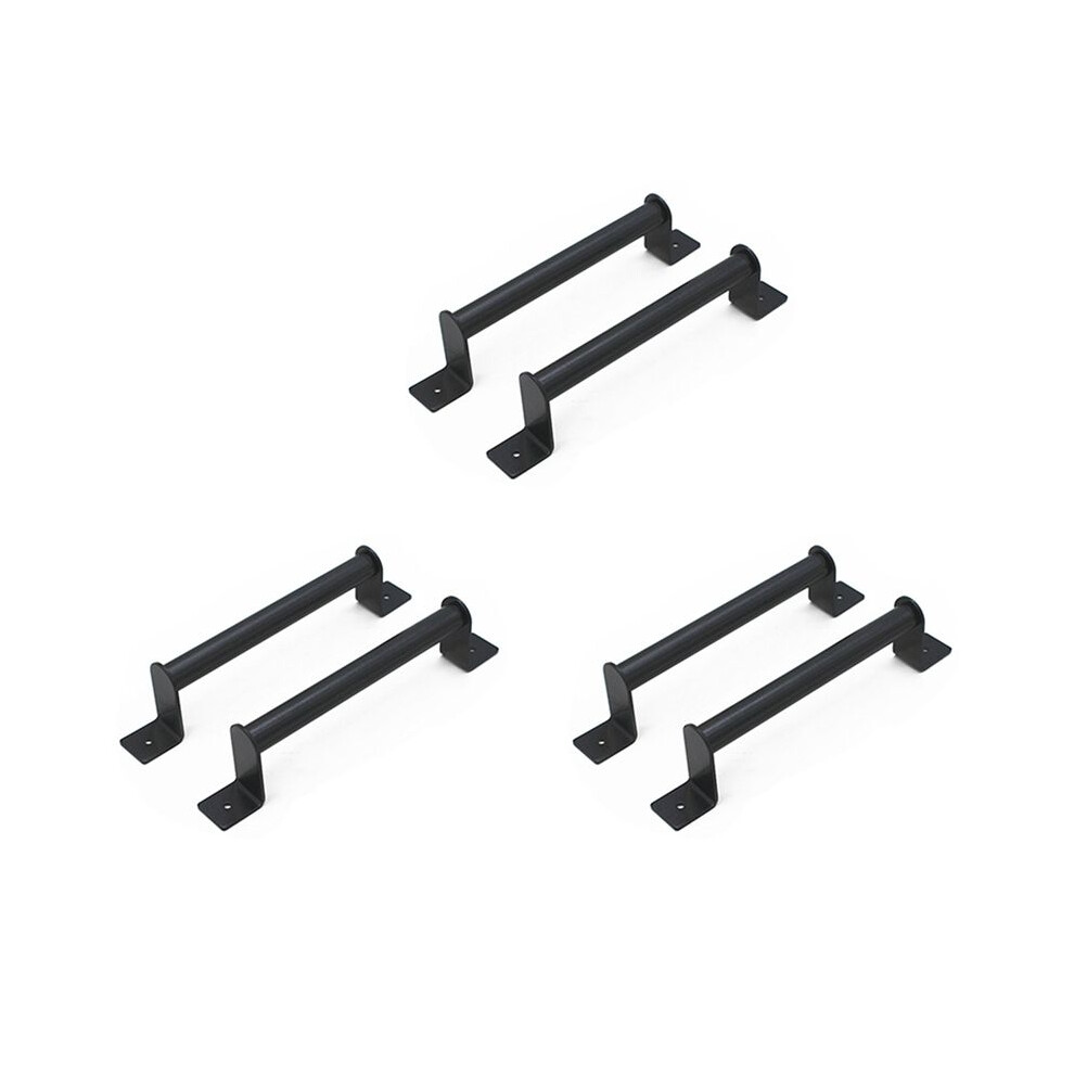 6Pcs Black Carbon Steel Sliding Barn Door Pull Handle For Sliding Barn Door Garden Gates Garages Hardware Kit 4713401157124