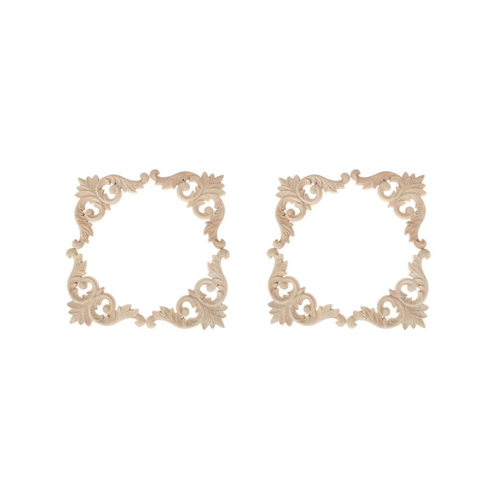 Wood Carved Corner Mouldings Onlay Applique Unpainted Furniture Decor 8Pcs 12X12cm 6031094933121
