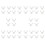 40 Pcs White Plastic 25mm Diameter Furniture Replacement Caster Wheel 1