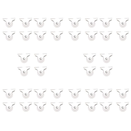 40 Pcs White Plastic 25mm Diameter Furniture Replacement Caster Wheel