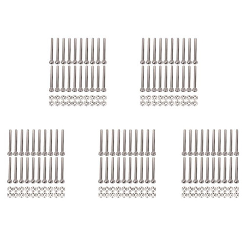 M2 x 20mm Long Hex Socket Knurled Cap Screws Bolts Nuts Set 100Pcs