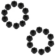 20 PiĂšces SĂ©ries M6 Bouton de Filetage Interne Vis En Plastique TĂȘte Ă©toile Bouton de Serrage Noir M6 x 25