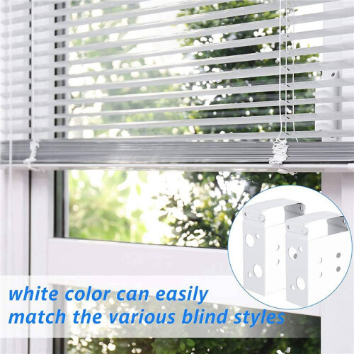 8 Pieces Blind Brackets 2 Inch Low Profile Box Mounting Bracket for Headrail (White) 2