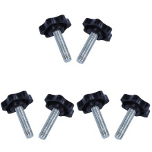 6 Pcs M8 x 30mm Male Thread 32mm Star Clamping Knob Black