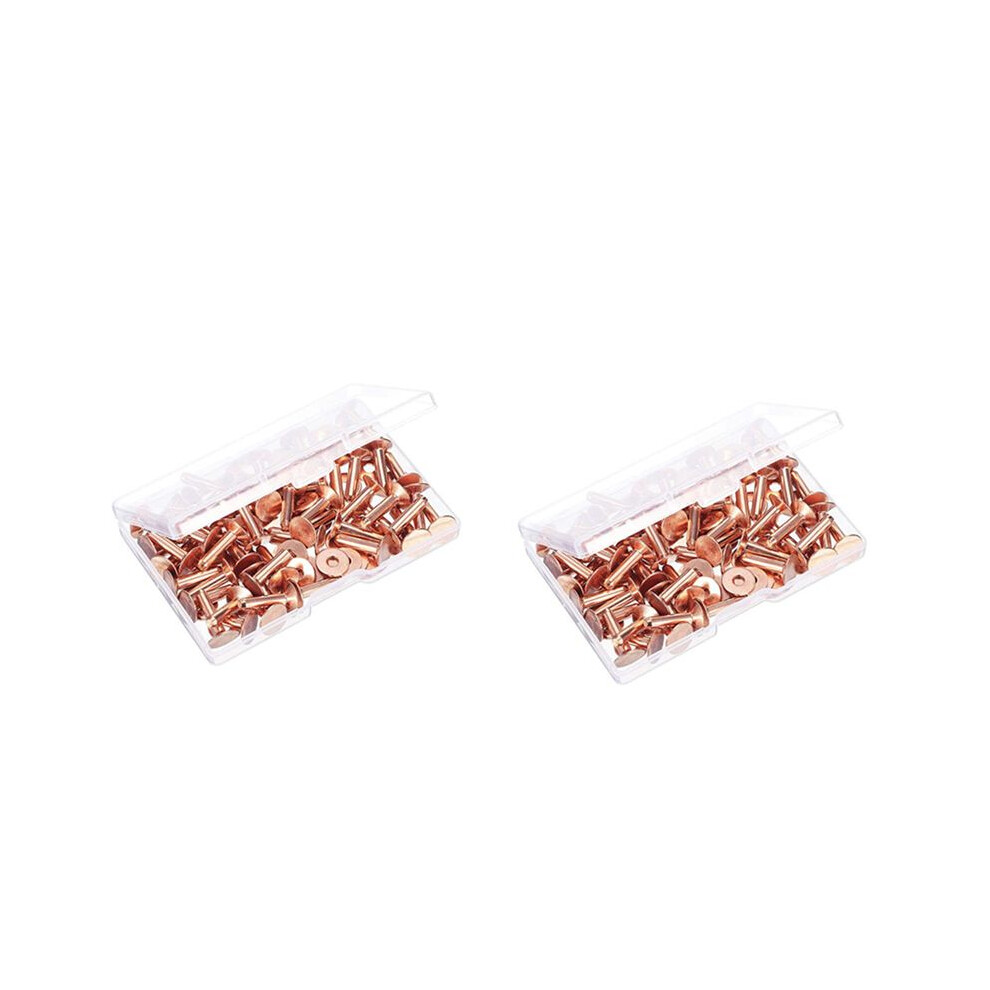 200 Sets Copper Rivets And Burrs Washers Leather Copper Rivet Fastener For Collars Leather Diy Supplies 6031250394834