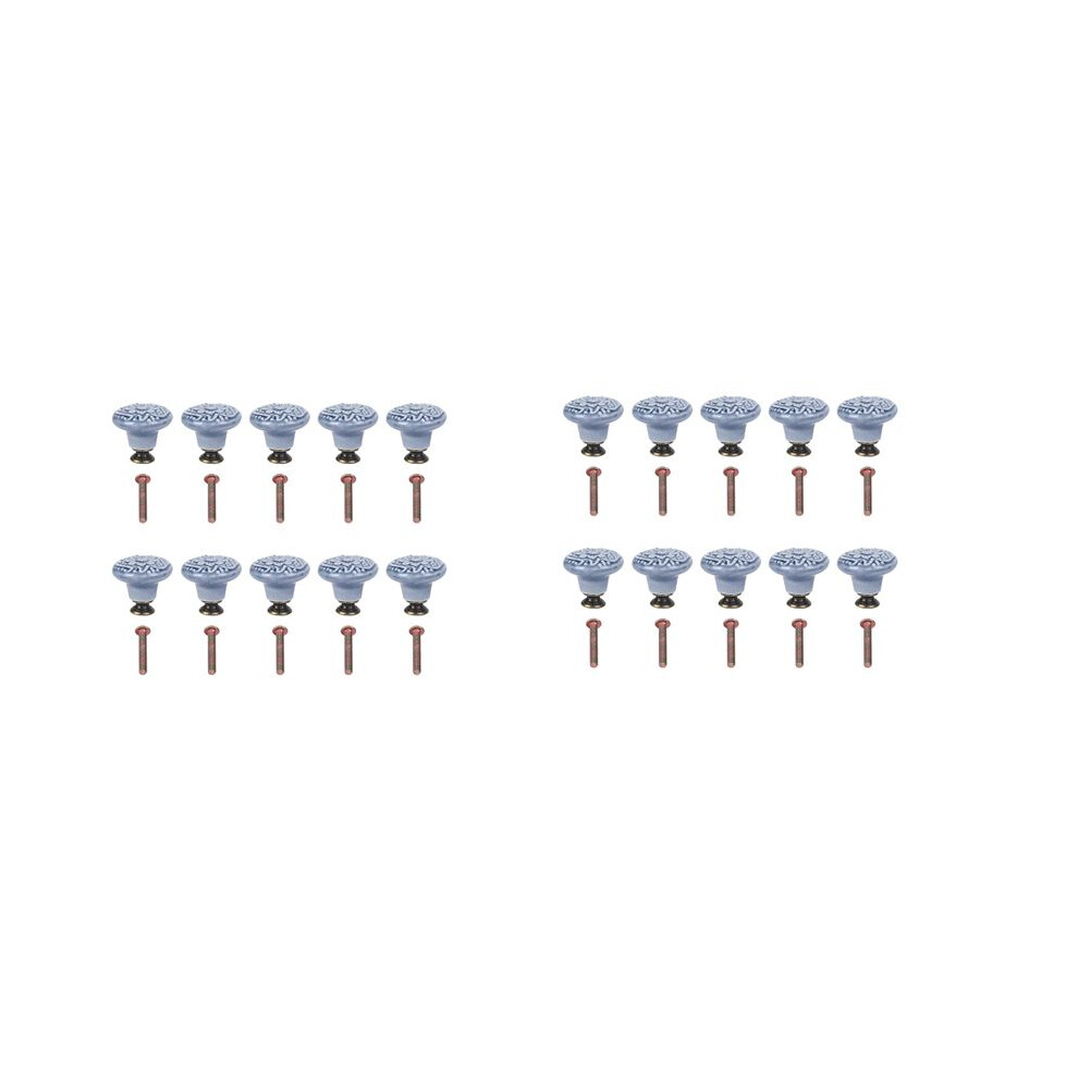 20Pcs Ceramic Cabinet Knobs Vintage Drawers Handles For Kitchen Cupboard Drawer Bookcase Furniture Door (With Screws) 6032894314714