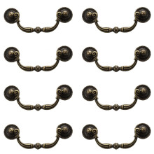 8X Antique Brass Cabinet Door Drawer Handles 100 mm