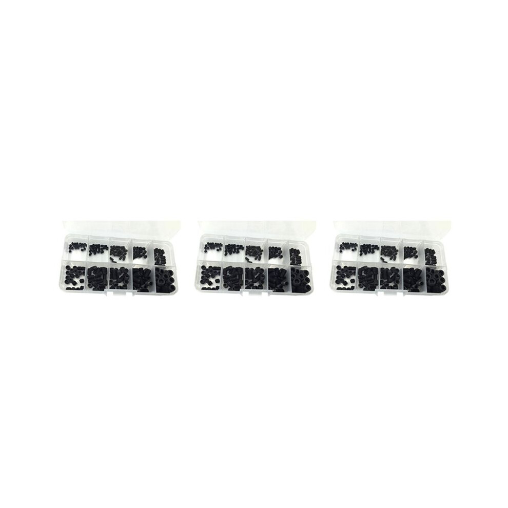 600Pcs M3 M4 M5 M6 M8 Hex Socket Hex Grub Screw Set Assortment Kit(Black Alloy Steel) 6033556470106