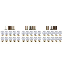 30 Pcs Crystal Glass Door Handle Drawer Cabinet Furniture Kitchen Handle Diamond Dressing Table Knob