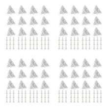 48Pcs Acrylic Corner Brackets with Semitransparent Screws Clear 3-Hole Right Angle Joint Brace Brackets