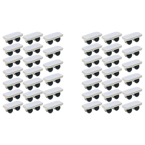 40 Pieces Self Adhesive Wheels Caster Cart  Wheels Boxes Caster Small Caster Paste Plastic Wheel Sticky Caster