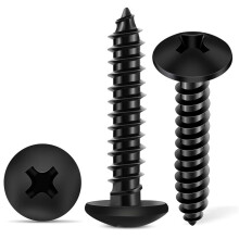 100 Stuks 6 X 3/4 Inch 18-8 (A2) Roestvrijstalen TrusskopPhillips Houtschroeven, Zwart Gecoate Volledige Draad