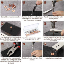 200 Sets Copper Rivets and Burrs Washers Leather Copper Rivet Fastener for Collars Leather DIY Supplies