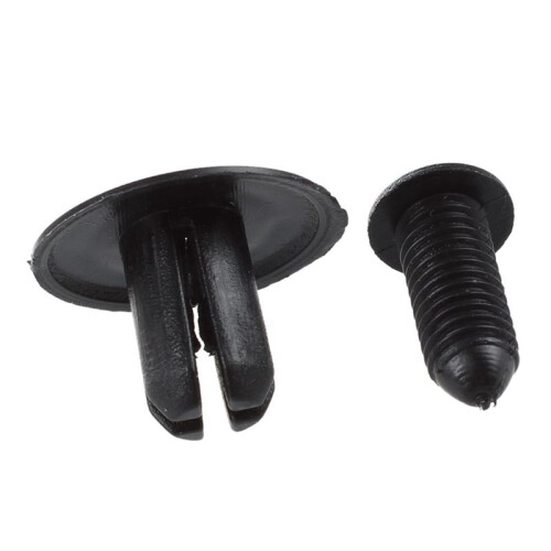 100 Pcs 8mm Hole Push in Expanding Screw Panel Clips Plastic Rivet Black 2