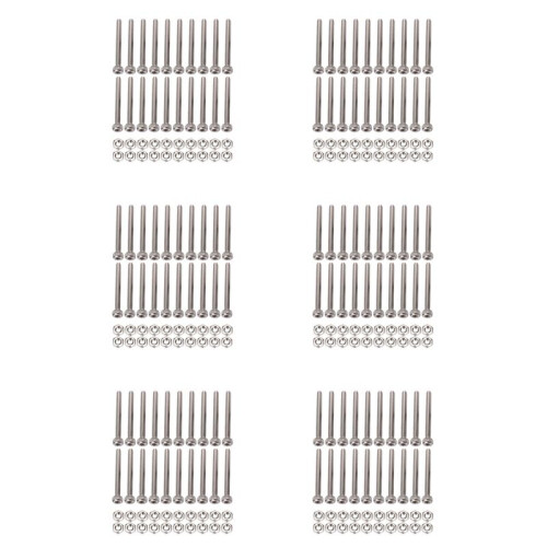M2 x 120mm Long Hex Socket Knurled Cap Screws Bolts Nuts Set 120Pcs 1