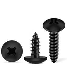 100 Stuks 6 X 1/2 Inch 18-8 (A2) Roestvrijstalen TrusskopPhillips Houtschroeven, Zwart Gecoate Volledige Draad